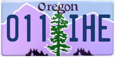 OR license plate 011IHE