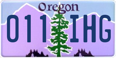 OR license plate 011IHG
