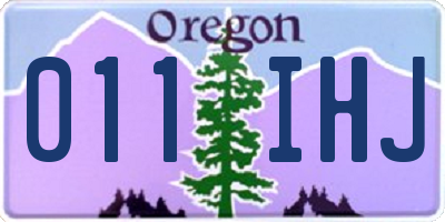 OR license plate 011IHJ