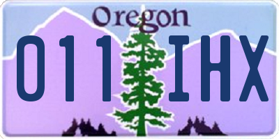 OR license plate 011IHX
