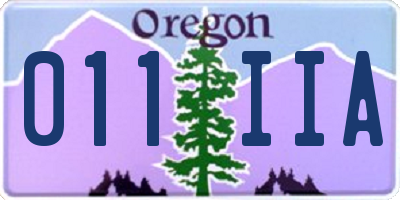 OR license plate 011IIA