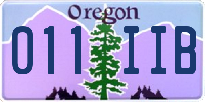 OR license plate 011IIB