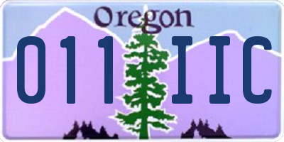 OR license plate 011IIC
