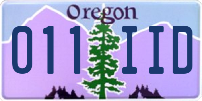 OR license plate 011IID