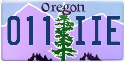 OR license plate 011IIE
