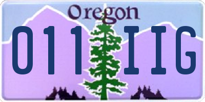OR license plate 011IIG