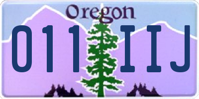 OR license plate 011IIJ