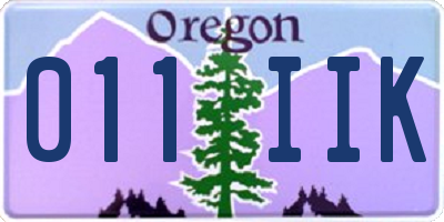 OR license plate 011IIK