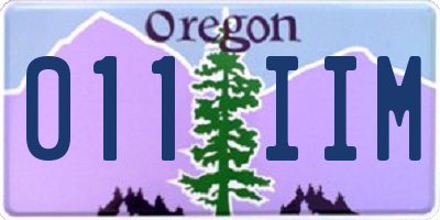 OR license plate 011IIM