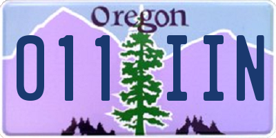 OR license plate 011IIN