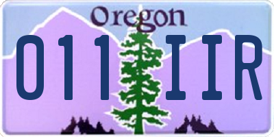 OR license plate 011IIR
