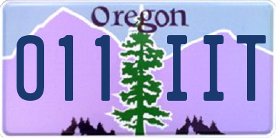 OR license plate 011IIT