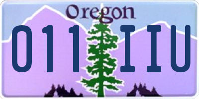 OR license plate 011IIU