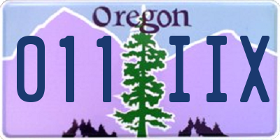 OR license plate 011IIX