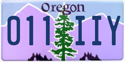 OR license plate 011IIY