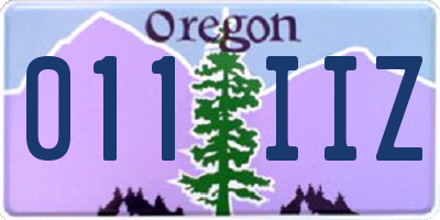 OR license plate 011IIZ