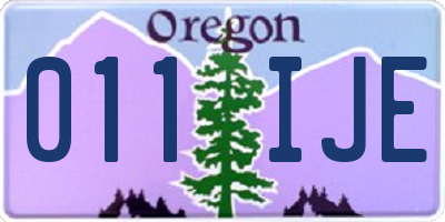 OR license plate 011IJE