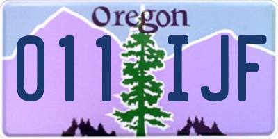 OR license plate 011IJF
