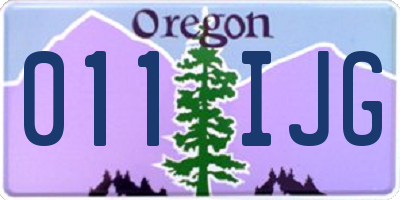 OR license plate 011IJG