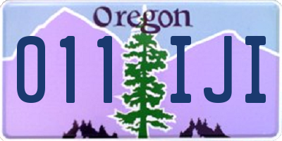OR license plate 011IJI