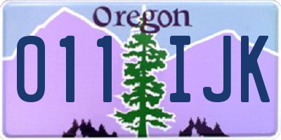 OR license plate 011IJK