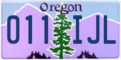 OR license plate 011IJL