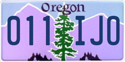 OR license plate 011IJO