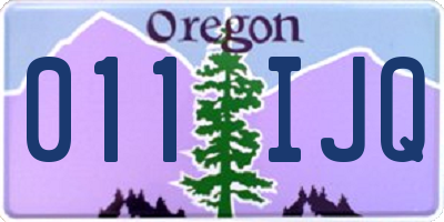 OR license plate 011IJQ