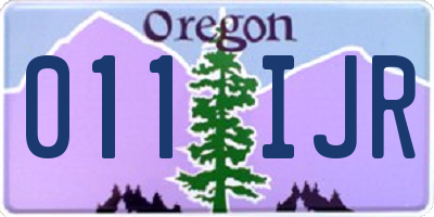 OR license plate 011IJR
