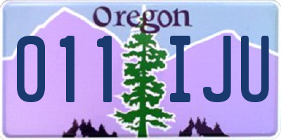 OR license plate 011IJU
