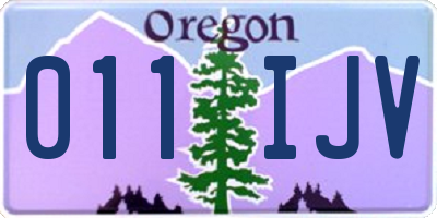OR license plate 011IJV