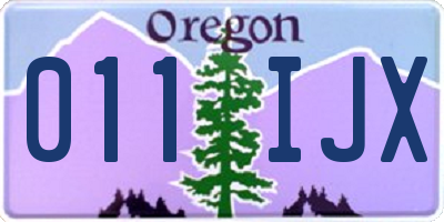 OR license plate 011IJX