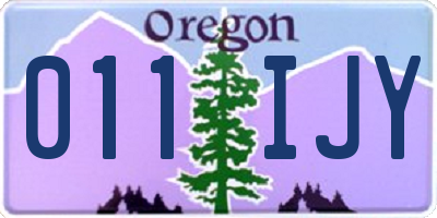 OR license plate 011IJY