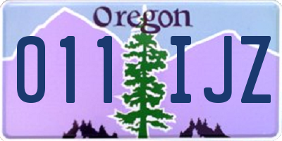 OR license plate 011IJZ