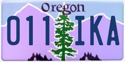 OR license plate 011IKA