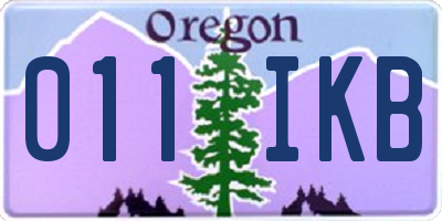 OR license plate 011IKB