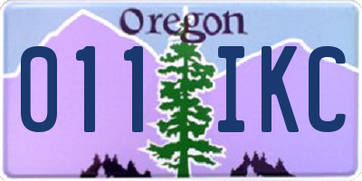 OR license plate 011IKC