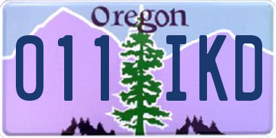 OR license plate 011IKD