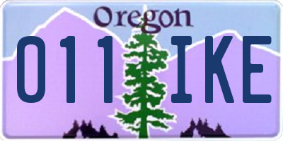 OR license plate 011IKE