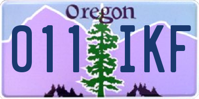 OR license plate 011IKF