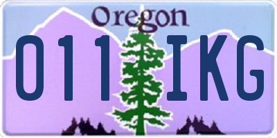 OR license plate 011IKG