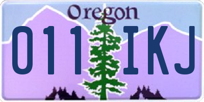 OR license plate 011IKJ