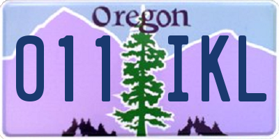 OR license plate 011IKL