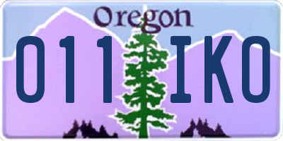 OR license plate 011IKO