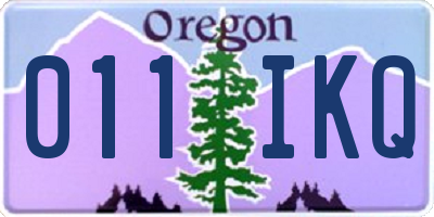 OR license plate 011IKQ