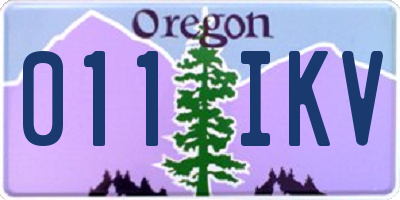 OR license plate 011IKV