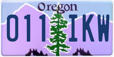OR license plate 011IKW