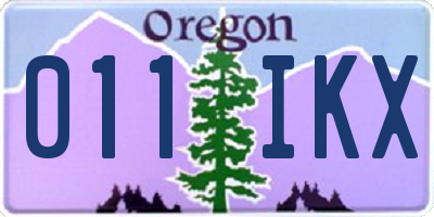 OR license plate 011IKX