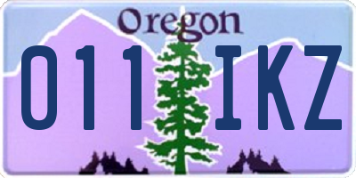 OR license plate 011IKZ