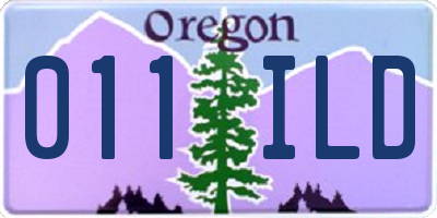 OR license plate 011ILD